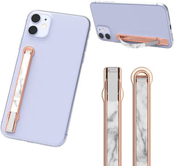 SleekStrip Stand & Grip - Ultra Thin Phone Strap Holder for Hand with 2-Angle Stand, Modern Design with Strong Hold Adhesive, Fits Most iPhone and Android Phone Cases, Wireless Chargers and Car Mounts