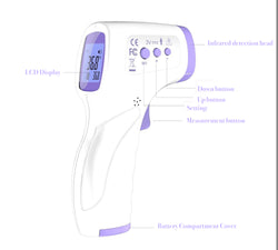 IR 988 Infrared Thermometer, Forehead Touchless Thermometer with Fever Alarm